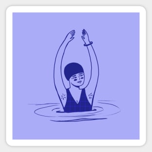 Aquatic Dance - Empowered girl in the pool Sticker